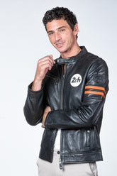Men's 24H Le Mans Erwan black leather jacket